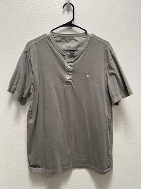 American Eagle Outfitters Gray Short Sleeve Henley Tee